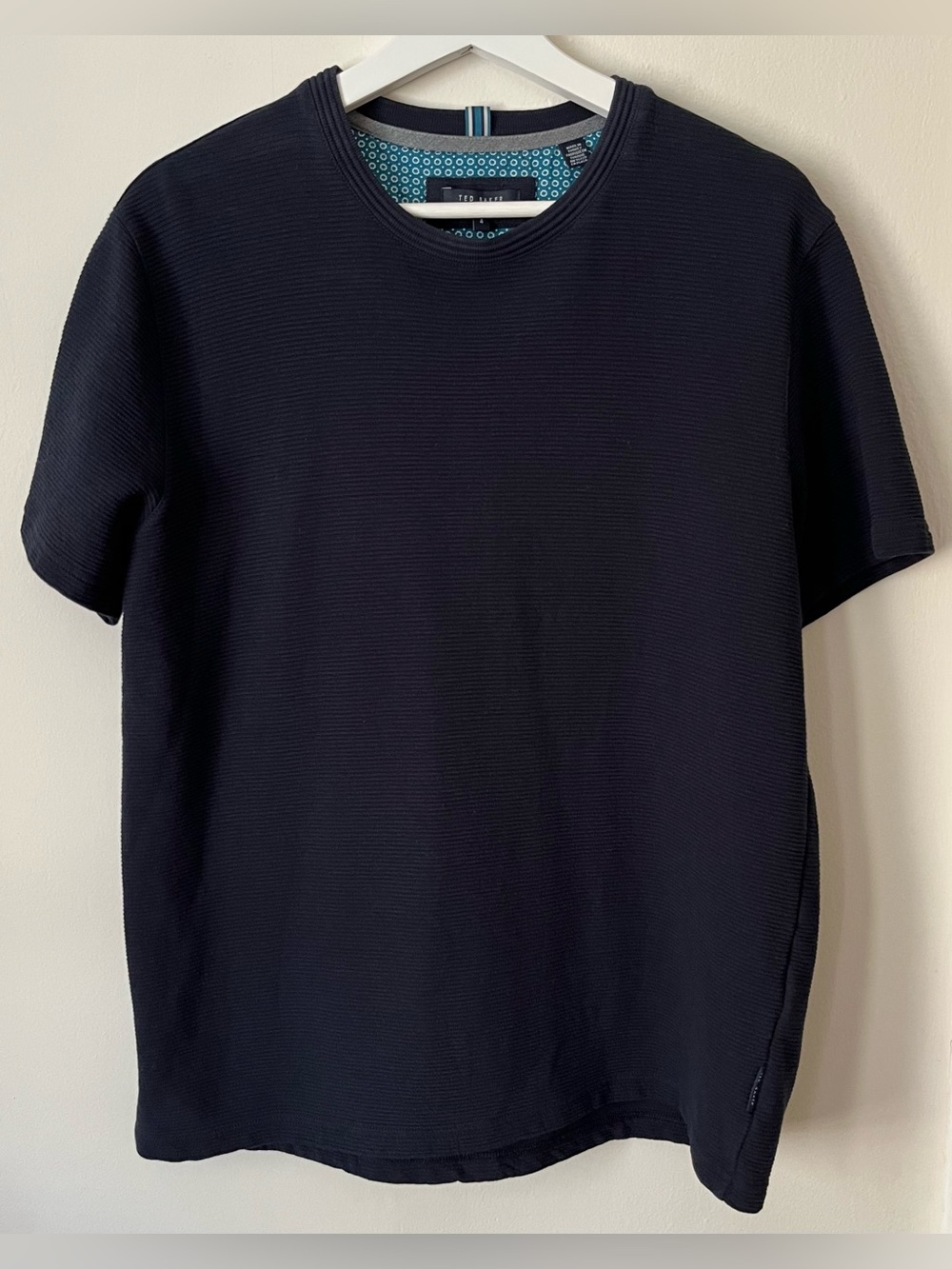 Ted Baker • 4 • Navy Textured Short Sleeve Tee T Shirt
